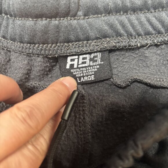 Mens Athletic Joggers Zipper Pockets Elastic Waistband Soft Fabric Size L Black - Picture 11 of 11